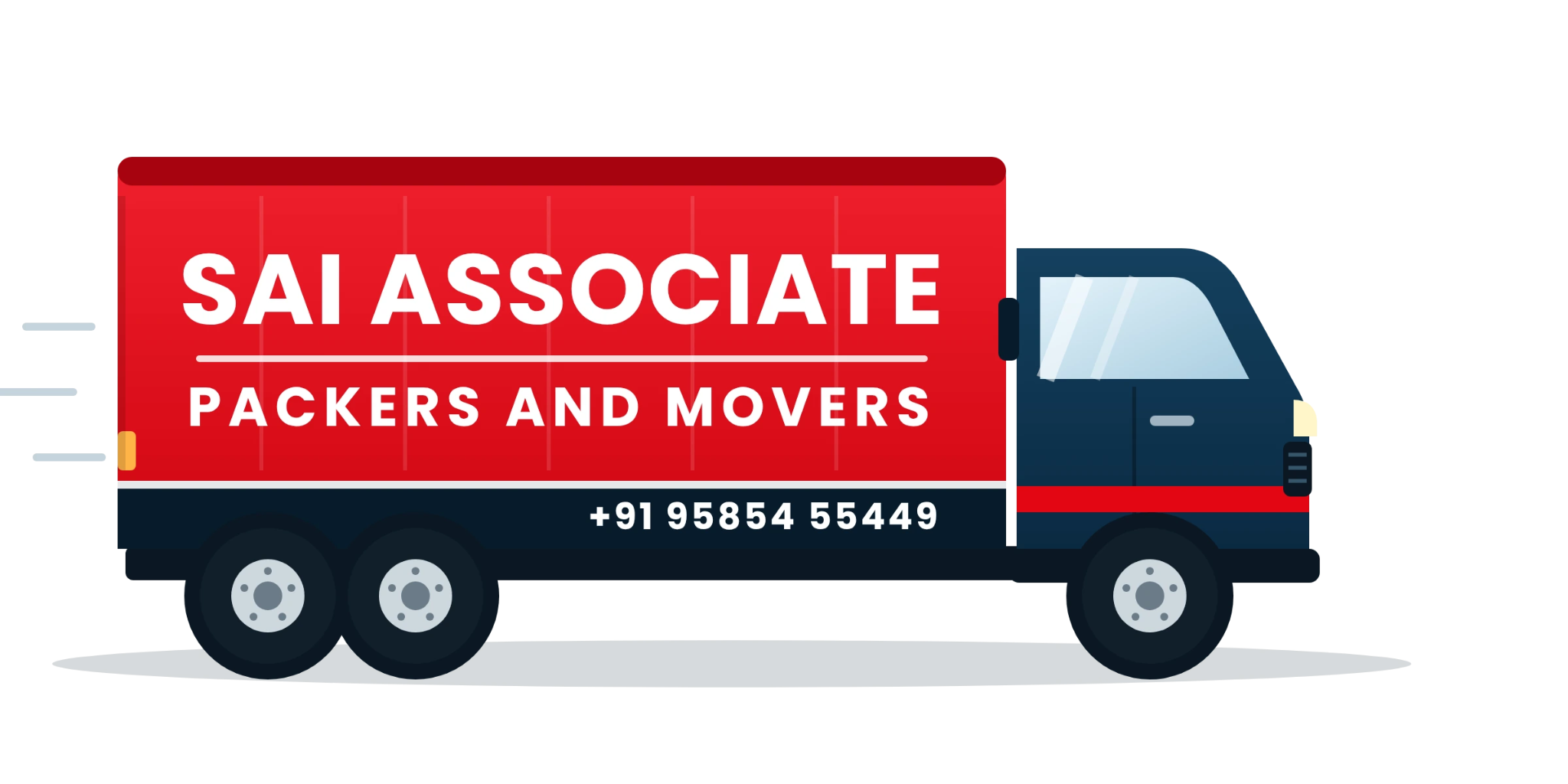 Sai Associate Packers and Movers truck moving office goods