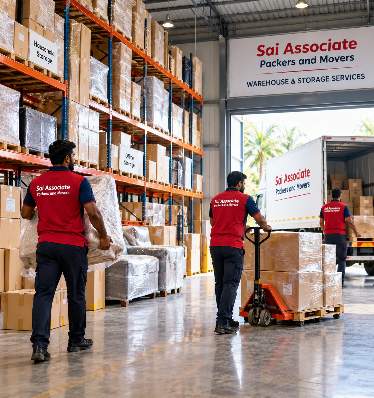 Office belongings stored during office relocation in Pondicherry